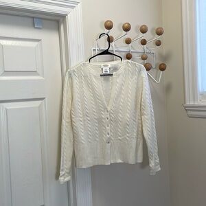 Talbots Petites Lambswool Cashmere Blend - Cream Neutral - S